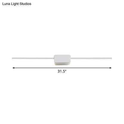 DecorBites™ Minimalist White Iron Wall Sconce - LED Vanity Light in Warm/White - 16/ 23.5/ 31.5 Inches Long
