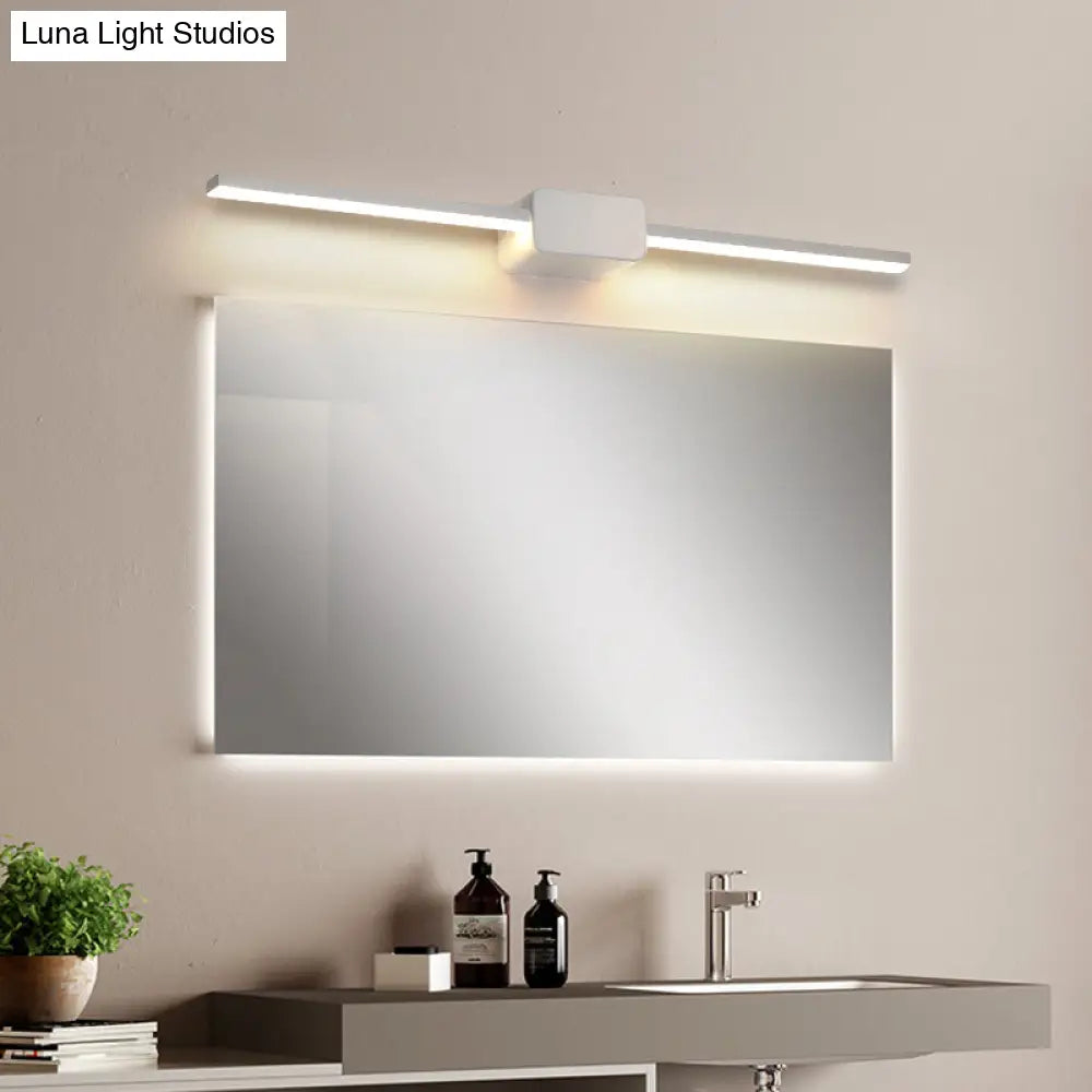 DecorBites™ Minimalist White Iron Wall Sconce - LED Vanity Light in Warm/White - 16/ 23.5/ 31.5 Inches Long