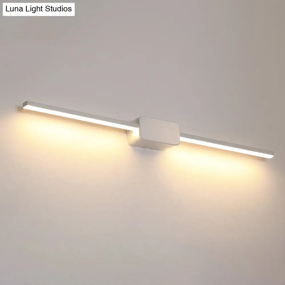 DecorBites™ Minimalist White Iron Wall Sconce - LED Vanity Light in Warm/White - 16/ 23.5/ 31.5 Inches Long