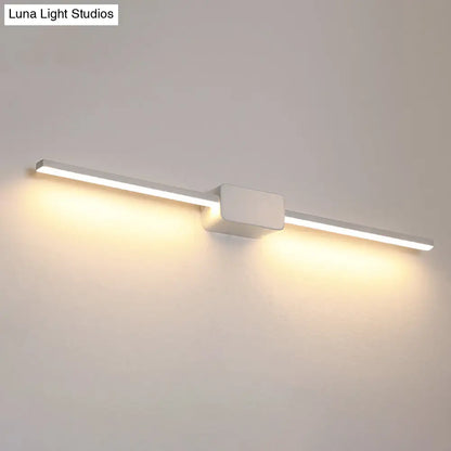 DecorBites™ Minimalist White Iron Wall Sconce - LED Vanity Light in Warm/White - 16/ 23.5/ 31.5 Inches Long