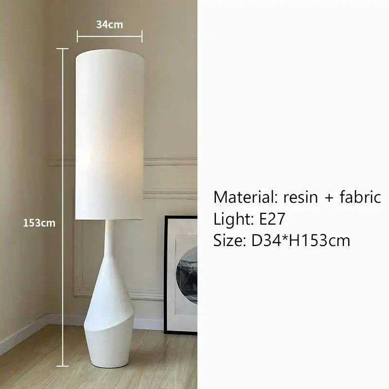 Minimalist white led floor lamp living room sculpted base