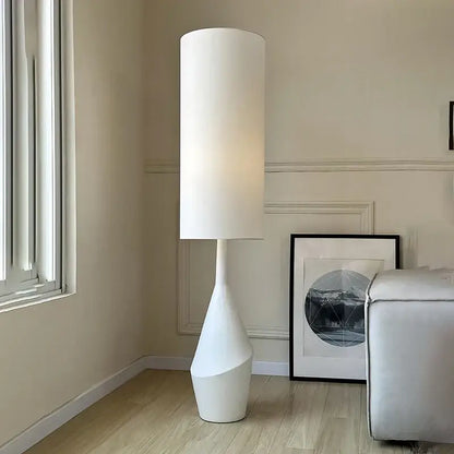Minimalist white led floor lamp living room sculpted base