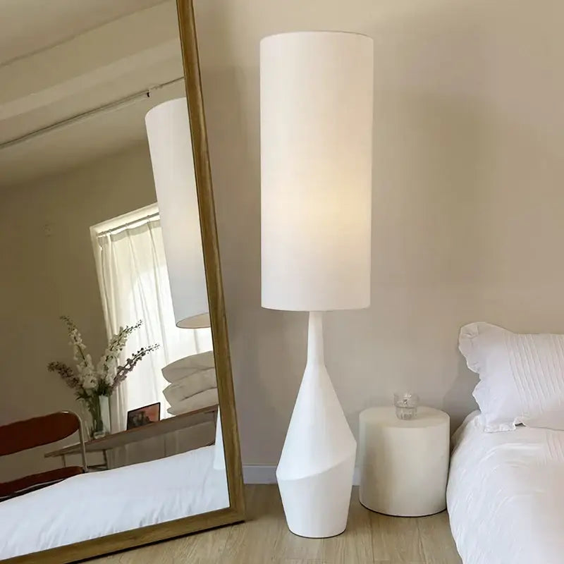 Minimalist white led floor lamp living room sculpted base