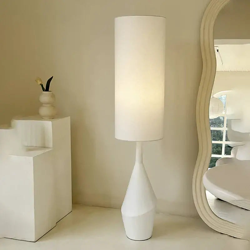 Minimalist white led floor lamp living room sculpted base