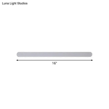 Minimalist white led mirror wall sconce bathroom warm white light