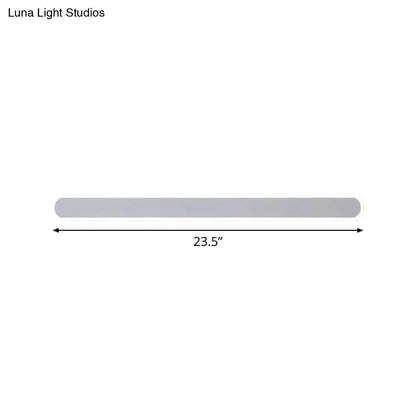Minimalist white led mirror wall sconce bathroom warm white light