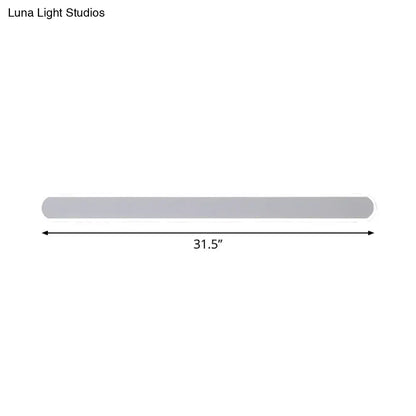 Minimalist white led mirror wall sconce bathroom warm white light