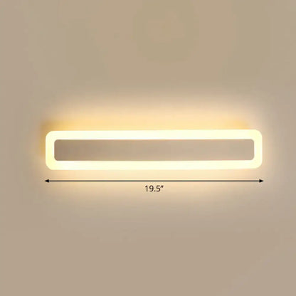 Minimalist white led vanity light bathroom wall sconce