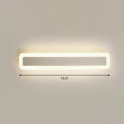 Minimalist white led vanity light bathroom wall sconce