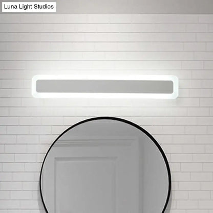 Minimalist white led vanity light bathroom wall sconce