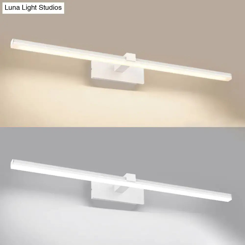Minimalist white led wall mount light fixture bathroom vanity lighting
