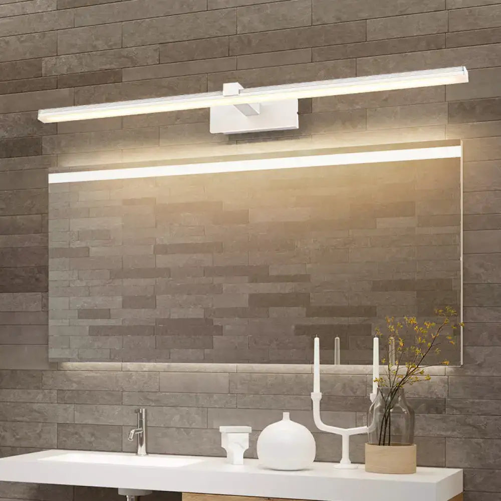 Minimalist white led wall mount light fixture bathroom vanity lighting