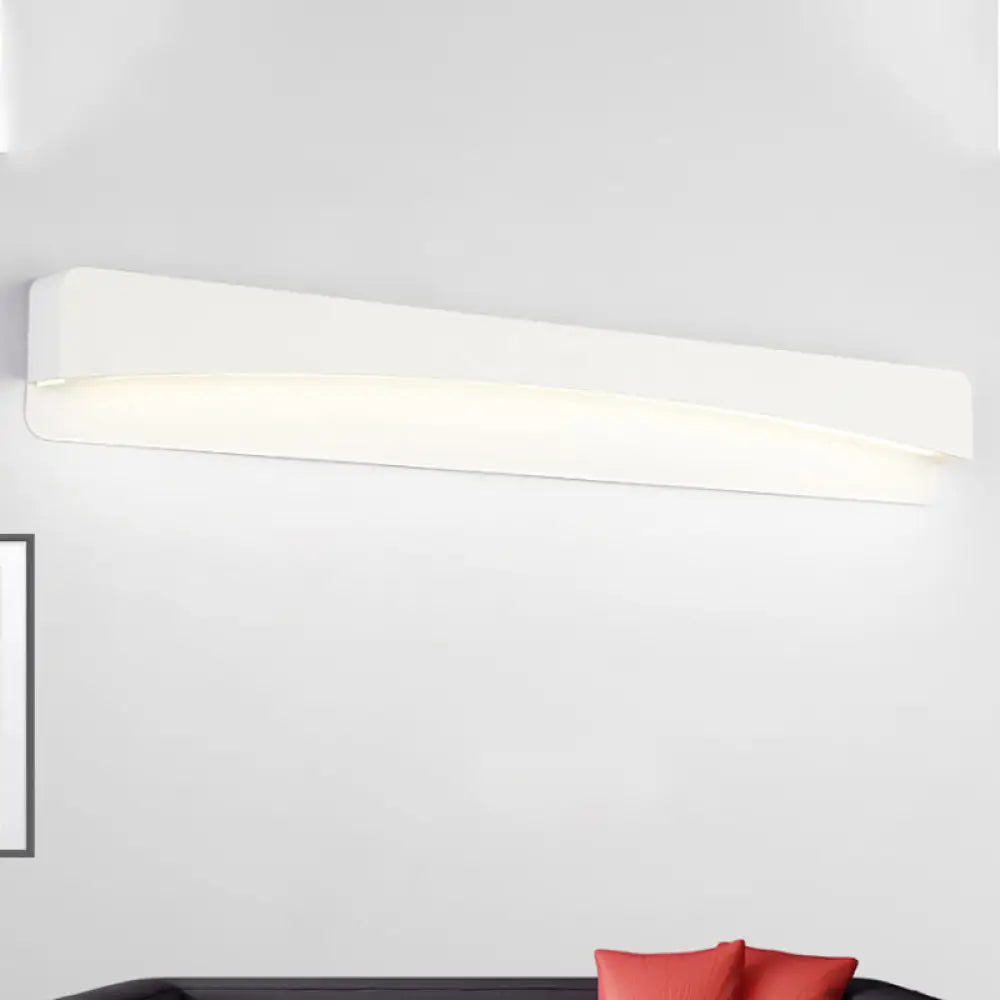 DecorBites™ Minimalist White LED Wall Sconce Lamp - 16.5"/20.5" Metal and Acrylic Rectangular Mount