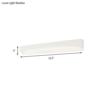 DecorBites™ Minimalist White LED Wall Sconce Lamp - 16.5"/20.5" Metal and Acrylic Rectangular Mount