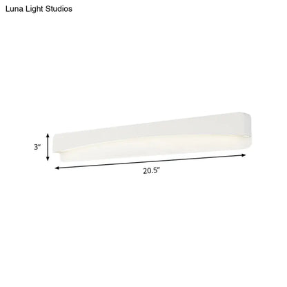 DecorBites™ Minimalist White LED Wall Sconce Lamp - 16.5"/20.5" Metal and Acrylic Rectangular Mount