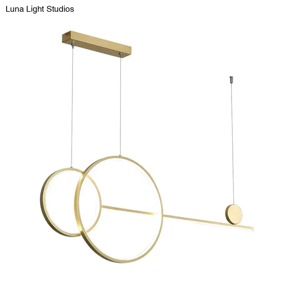 Minimalist white linear led hanging lamp for dining room