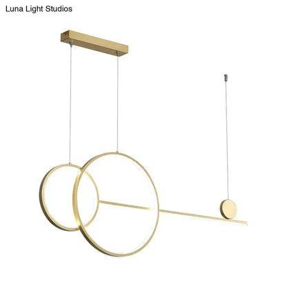 Minimalist white linear led hanging lamp for dining room