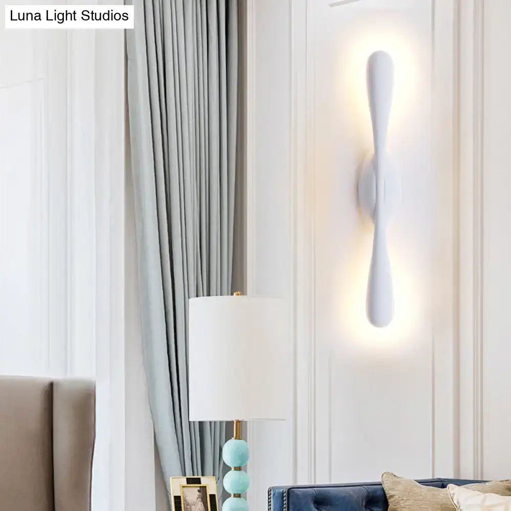 Minimalist white linear wall sconce lighting for living room