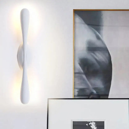 Minimalist white linear wall sconce lighting for living room