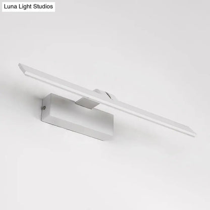 DecorBites™ Minimalist White Metal LED Vanity Light Fixture: Wall Mounted Rectangle Lamp for Bathroom in Warm/White Light
