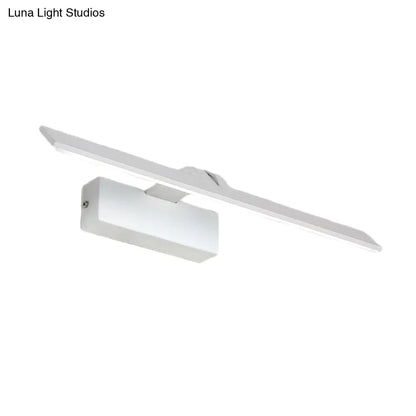DecorBites™ Minimalist White Metal LED Vanity Light Fixture: Wall Mounted Rectangle Lamp for Bathroom in Warm/White Light
