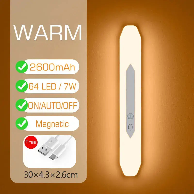 Minimalist white motion sensor night light bedroom usb rechargeable