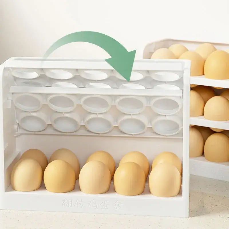 Minimalist white multi compartment egg storage rack kitchen organizer