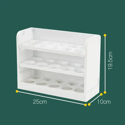 Minimalist white multi compartment egg storage rack kitchen organizer