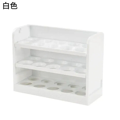 Minimalist white multi compartment egg storage rack kitchen organizer
