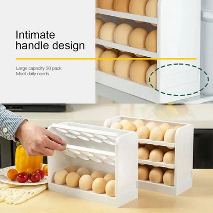 Minimalist white multi compartment egg storage rack kitchen organizer