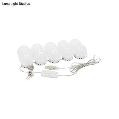 Minimalist white oval led vanity strip mirror dressing room lighting