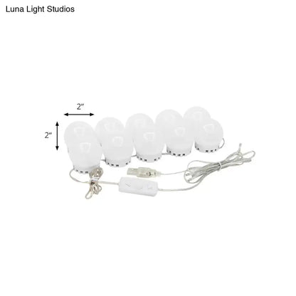Minimalist white oval led vanity strip mirror dressing room lighting