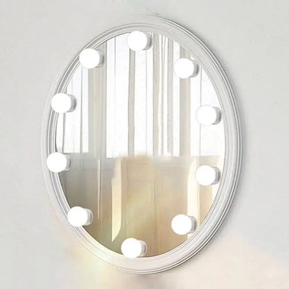 Minimalist white oval led vanity strip mirror dressing room lighting