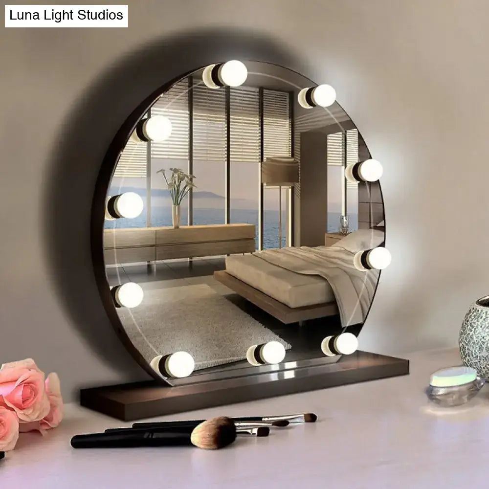 Minimalist white oval led vanity strip mirror dressing room lighting