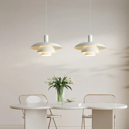 Minimalist white petal pendant light dining room decorbites cream style
