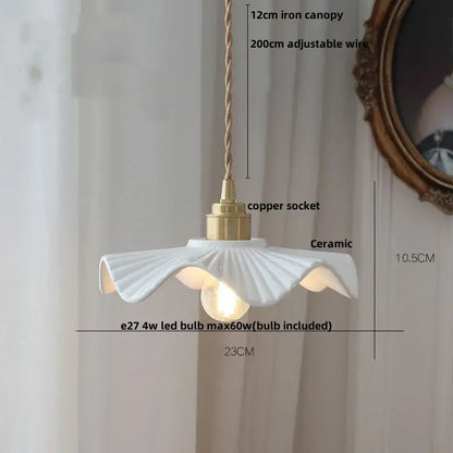 Minimalist white pleated glass pendant light for dining room