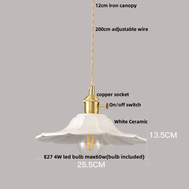 Minimalist white pleated glass pendant light for dining room
