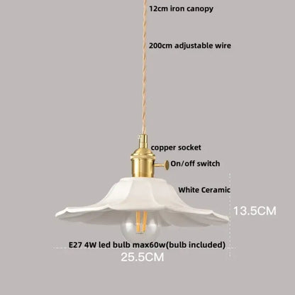 Minimalist white pleated glass pendant light for dining room