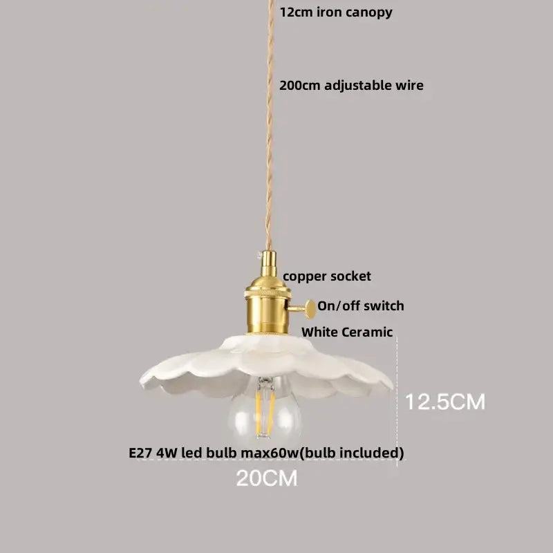 Minimalist white pleated glass pendant light for dining room