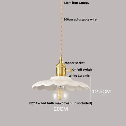 Minimalist white pleated glass pendant light for dining room