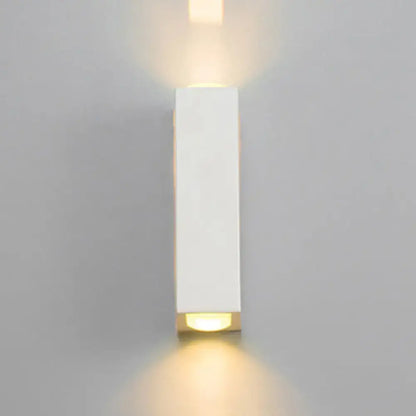 Minimalist white rectangle wall light – bedroom aluminum sconce