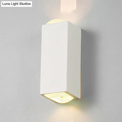 Minimalist white rectangle wall light – bedroom aluminum sconce