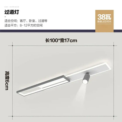Minimalist white rectangular corridor spotlight ceiling light entrance