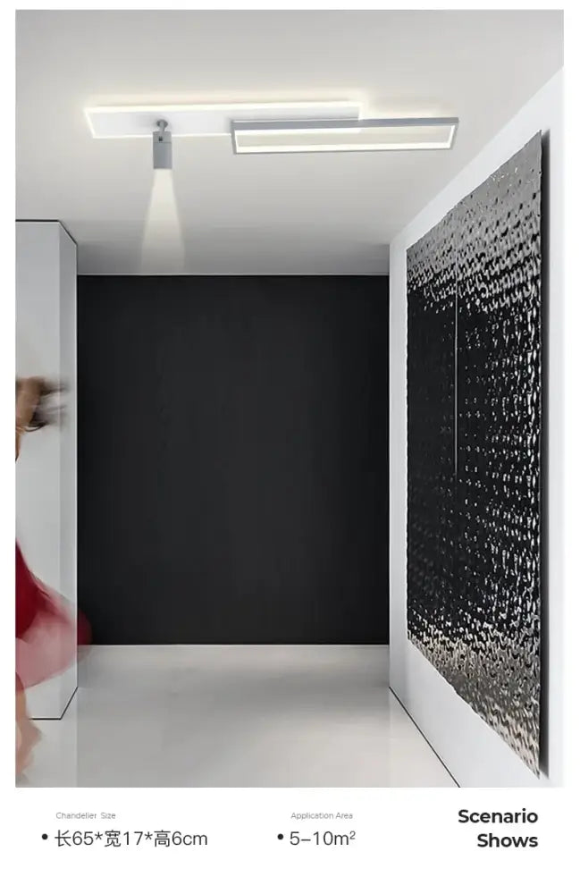 Minimalist white rectangular corridor spotlight ceiling light entrance