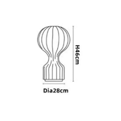Minimalist white ribbed cocoon silk table lamp for bedroom