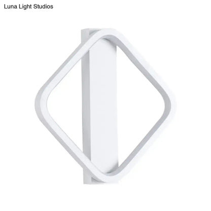 Minimalist white round square led wall sconce bedroom light