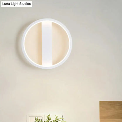 Minimalist white round square led wall sconce bedroom light