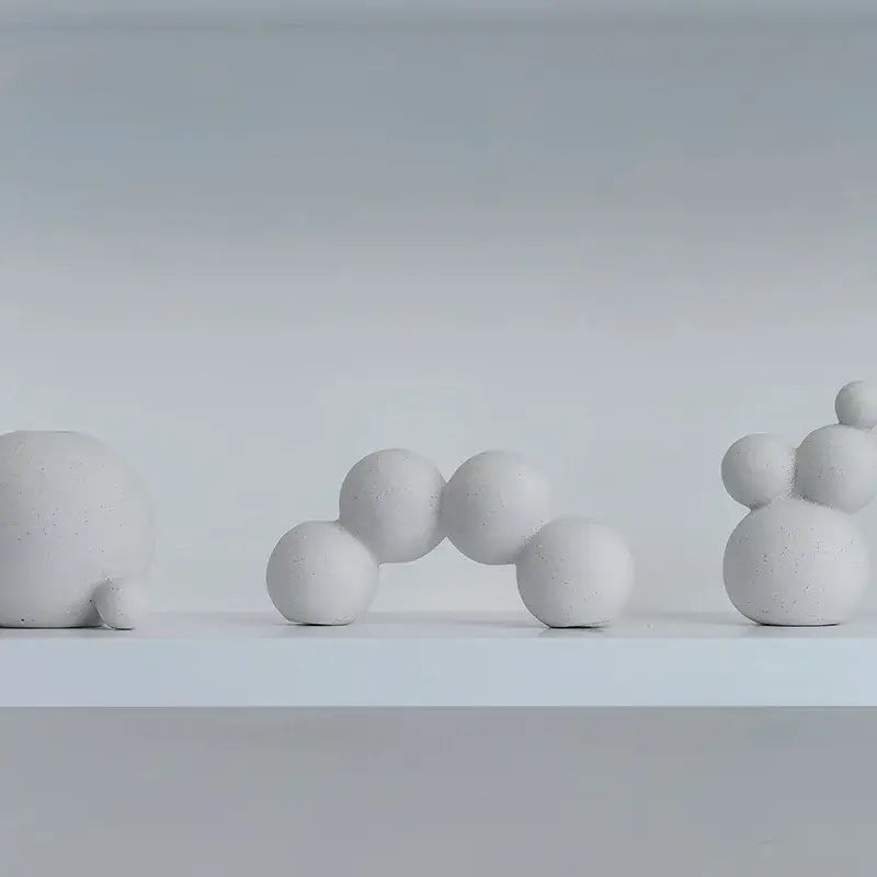 Minimalist white speckled geometric ceramic handicraft living room sphere