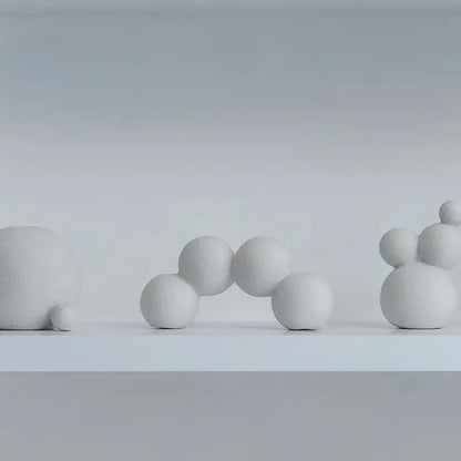 Minimalist white speckled geometric ceramic handicraft living room sphere