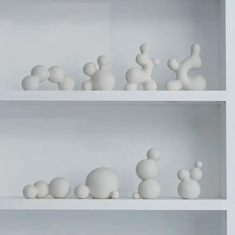 Minimalist white speckled geometric ceramic handicraft living room sphere